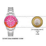 Fossil Blue Dive Analog Pink Dial Silver Steel Strap Watch For Women - ES5351 Authentic Buy Shop Now