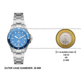 Fossil Blue Dive Three Hand Blue Dial Silver Steel Strap Watch For Women - ES5353 Authentic Buy Shop Now