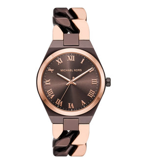 Michael Kors Lennox Analog Brown Dial Two Tone Steel Strap Watch for Women - MK7501 Authentic Buy Shop Now