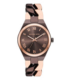 Michael Kors Lennox Analog Brown Dial Two Tone Steel Strap Watch for Women - MK7501 Authentic Buy Shop Now