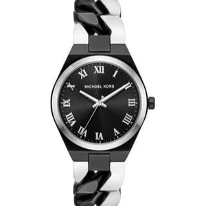 Michael Kors Lennox Analogue Black Dial Two Tone Steel Strap Watch for Women - MK7502 Authentic Buy Shop Now