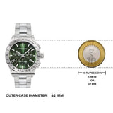 Salvatore Ferragamo 1927 Chrono Green Dial Silver Steel Strap Watch for Men - SFKZ00423 Authentic Buy Shop Now