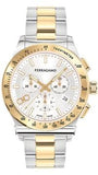 Salvatore Ferragamo 1927 Chrono Silver Dial Two Tone Steel Strap Watch for Men - SFKZ00523 Authentic Buy Shop Now