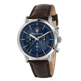 Maserati Epoca Chronograph Blue Dial Brown Leather Strap Watch For Men - R8871618014 Authentic Buy Shop Now