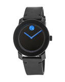 Movado Bold TR90 Black Dial Black Leather Strap Watch For Men - 3600307 Authentic Buy Shop Now