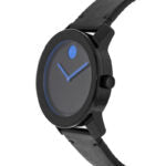 Movado Bold TR90 Black Dial Black Leather Strap Watch For Men - 3600307 Authentic Buy Shop Now