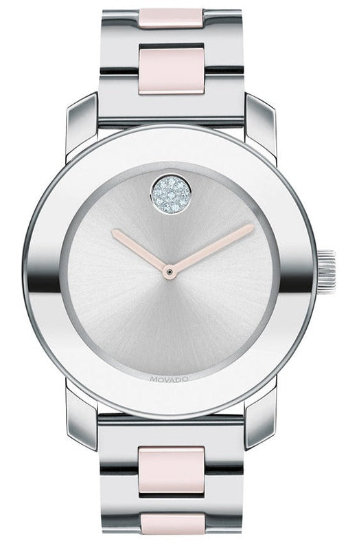 Movado Bold Silver Dial Two Tone Steel Strap Watch for Women - 3600702 Authentic Buy Shop Now