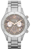 Marc Jacobs Rock Chronograph Mother of Pearl Grey Dial Silver Steel Strap Watch for Women - MBM3250 Authentic Buy Shop Now