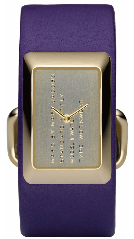 Marc Jacobs Champagne Dial Purple Leather Strap Watch for Women - MBM2044 Authentic Buy Shop Now
