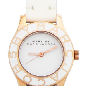 Marc Jacobs Blade White Dial White Leather Strap Watch for Women - MBM1179 Authentic Buy Shop Now