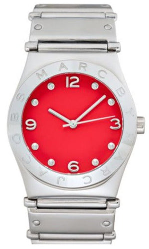 Marc Jacobs Classic Red Dial Silver Steel Strap Watch for Women - MBM3031 Authentic Buy Shop Now