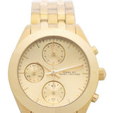 Marc Jacobs Peeker Chronograph Gold Dial Gold Steel Strap Watch for Women - MBM3393 Authentic Buy Shop Now