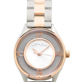 Marc Jacobs Tether Transparent White Dial Two Tone Steel Strap Watch for Women - MBM3418 Authentic Buy Shop Now