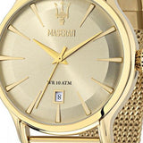Maserati Epoca Golden Dial Golden Mesh Bracelet Watch For Men - R8853118003 Authentic Buy Shop Now
