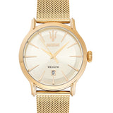 Maserati Epoca Golden Dial Golden Mesh Bracelet Watch For Men - R8853118003 Authentic Buy Shop Now