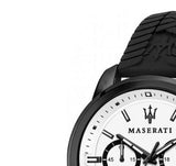 Maserati Successo 44mm White Dial Black Silicone Strap Watch For Men - R8871621010 Authentic Buy Shop Now