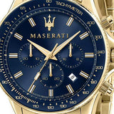 Maserati SFIDA Analog Blue Dial Gold Stainless Steel Watch For Men - R8873640008 Authentic Buy Shop Now