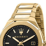 Maserati Stile Black Dial Gold Steel Strap Watch For Men - R8853142004 Authentic Buy Shop Now