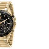 Maserati Traguardo Chronograph Black Dial Gold Steel Strap Watch For Men - R8873612041 Authentic Buy Shop Now