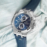 Maurice Lacroix Aikon Chronograph Blue Dial Blue Leather Strap Watch for Men - AI1018-SS001-430-1 Authentic Buy Shop Now