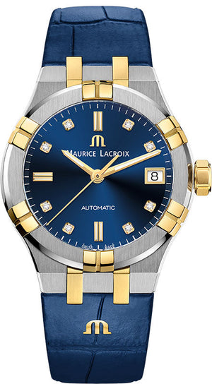 Maurice Lacroix Aikon Blue Dial Blue Leather Strap Watch for Men - AI1008-PVY11-432-1 Authentic Buy Shop Now