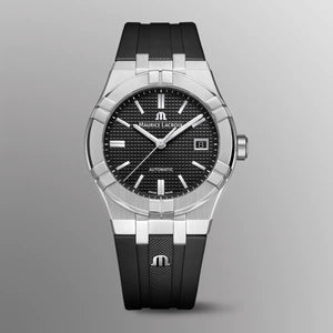 Maurice Lacroix Aikon Automatic Black Dial Black Rubber Strap Watch For Men - AI6008-SS000-330-2 Authentic Buy Shop Now