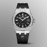 Maurice Lacroix Aikon Automatic Black Dial Black Rubber Strap Watch For Men - AI6008-SS000-330-2 Authentic Buy Shop Now