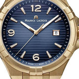 Maurice Lacroix Aikon Date Limited Edition Blue Dial Blue Leather Strap Watch For Men - AI1028-BRZ01-420-1 Authentic Buy Shop Now