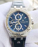 Maurice Lacroix Aikon Chronograph Blue Dial Blue Leather Strap Watch for Men - AI1018-SS001-430-1 Authentic Buy Shop Now