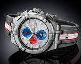 Maurice Lacroix Aikon Chronograph Special Edition Mahindra Racing Silver Dial Grey Rubber Strap Watch for Men - AI1018-TT031-130-2 Authentic Buy Shop Now