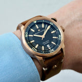 Maurice Lacroix Pontos S Diver Automatic Black Dial Brown Leather Strap Watch For Men - PT6248-BRZ01-330-2 Authentic Buy Shop Now