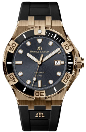 Maurice Lacroix Aikon Venturer Black Dial Black Rubber Strap Watch For Men - AI6058-BRZ0B-330-2 Authentic Buy Shop Now