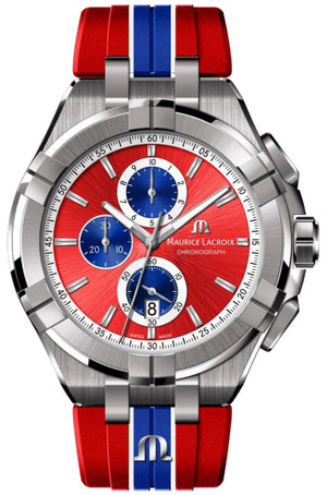 Maurice Lacroix Aikon Beach Volley Vikings Limited Edition Red Dial Red Rubber Strap Watch for Men - AI1018-SS001-530-6 Authentic Buy Shop Now