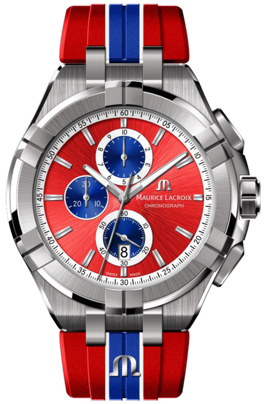 Maurice Lacroix Aikon Beach Volley Vikings Limited Edition Red Dial Red Rubber Strap Watch for Men - AI1018-SS001-530-6 Authentic Buy Shop Now
