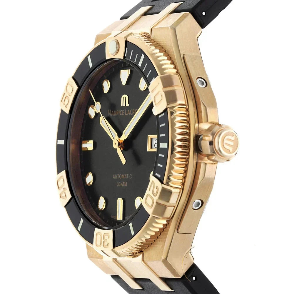 Maurice Lacroix Aikon Venturer Black Dial Black Rubber Strap Watch For Men - AI6058-BRZ0B-330-2 Authentic Buy Shop Now