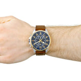 Tommy Hilfiger Dean Multifunctional Blue Dial Brown Leather Strap Watch for Men - 1791275 Authentic Buy Shop Now