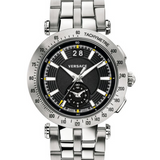 Versace V-Race Sport Black Dial Silver Steel Strap Watch for Men - VAH010016 Authentic Buy Shop Now