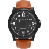 Michael Kors Paxton Analog Black Dial Brown Rubber Strap Watch For Men - MK8502 Authentic Buy Shop Now