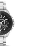 Michael Kors Brecken Chronograph Black Dial Silver Steel Strap Watch For Men - MK8847 Authentic Buy Shop Now