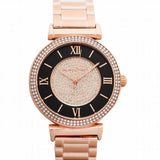 Michael Kors Catlin Black Dial Rose Gold Steel Strap Watch for Women - MK3339 Authentic Buy Shop Now