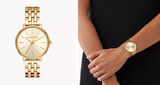 Michael Kors Pyper Quartz Gold Dial Gold Steel Strap Watch For Women - MK3898 Authentic Buy Shop Now