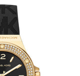 Michael Kors Mini Lennox Quartz Black Dial Black Silicone Strap Watch For Women - MK7281 Authentic Buy Shop Now