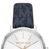 Michael Kors Pyper Quartz Silver Dial Blue Leather Strap Watch For Women - MK7244 Authentic Buy Shop Now