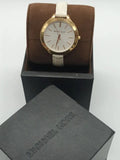 Michael Kors Slim Runway White Dial White Leather Strap Watch For Women - MK2273 Authentic Buy Shop Now
