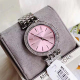 Michael Kors Darci Crystal Pink Dial Silver Stainless Steel Strap Watch for Women - MK3352 Authentic Buy Shop Now