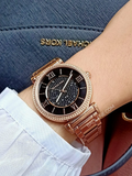 Michael Kors Catlin Black Diamonds Dial Rose Gold Steel Strap Watch for Women - MK3356 Authentic Buy Shop Now