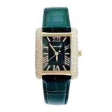 Michael Kors Emery Quartz Diamonds Green Dial Green Leather Strap Watch For Women - MK4697 Authentic Buy Shop Now
