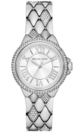 Michael Kors Camille Pave Crystals Silver Dial Silver Steel Strap Watch for Women - MK4804 Authentic Buy Shop Now