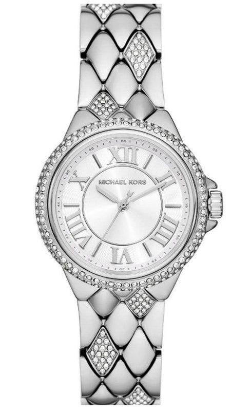 Michael Kors Camille Pave Crystals Silver Dial Silver Steel Strap Watch for Women - MK4804 Authentic Buy Shop Now