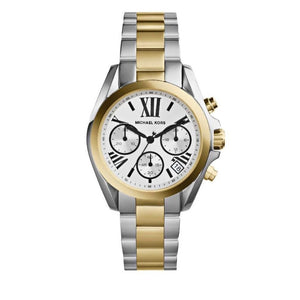 Michael Kors Bradshaw Chronograph Silver Dial Two Tone Steel Strap Watch For Women - MK5912 Authentic Buy Shop Now